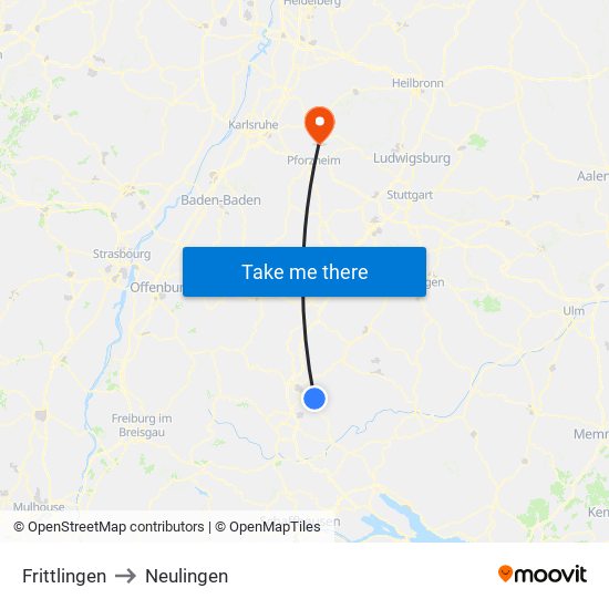 Frittlingen to Neulingen map