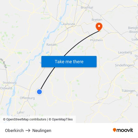 Oberkirch to Neulingen map