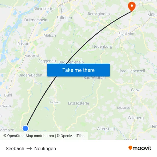 Seebach to Neulingen map