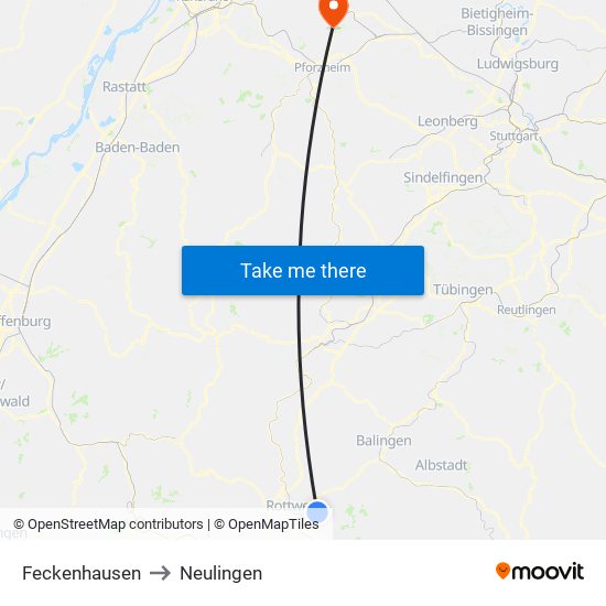 Feckenhausen to Neulingen map