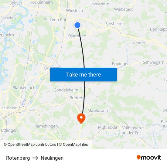 Rotenberg to Neulingen map