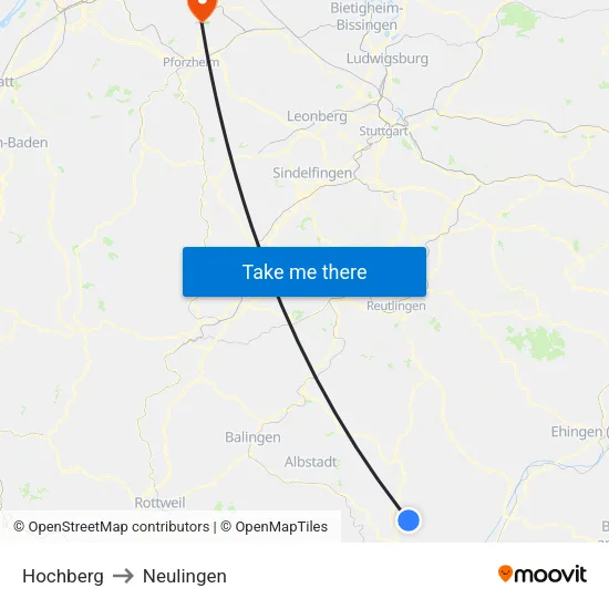 Hochberg to Neulingen map