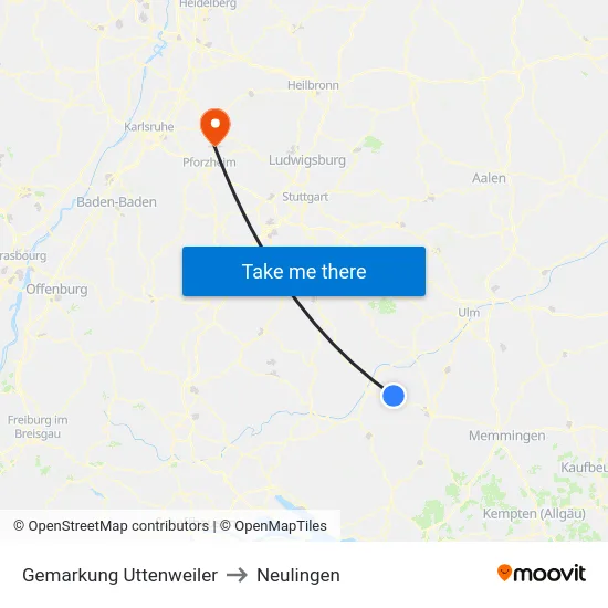 Gemarkung Uttenweiler to Neulingen map