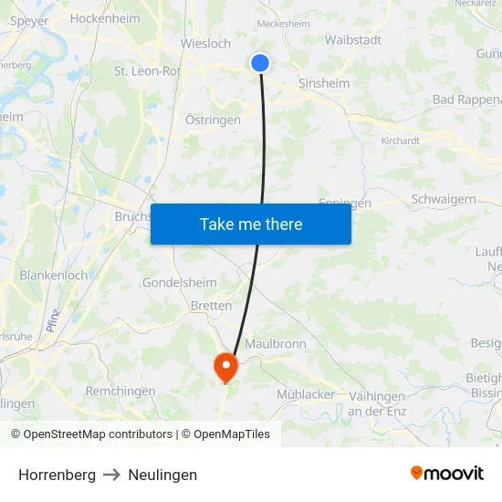 Horrenberg to Neulingen map