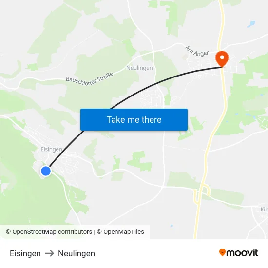 Eisingen to Neulingen map