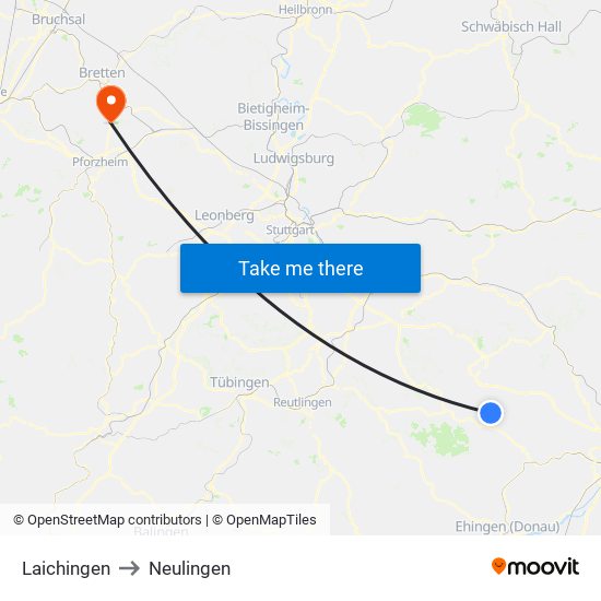 Laichingen to Neulingen map