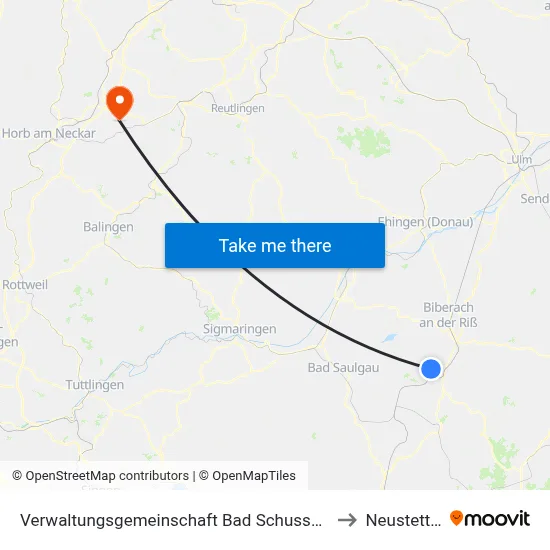 Verwaltungsgemeinschaft Bad Schussenried to Neustetten map