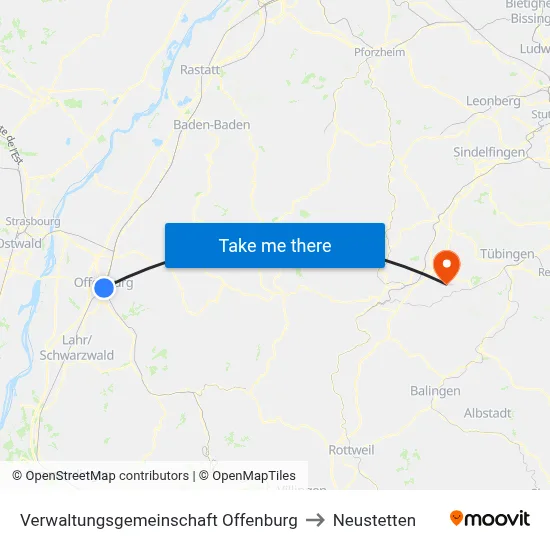 Verwaltungsgemeinschaft Offenburg to Neustetten map