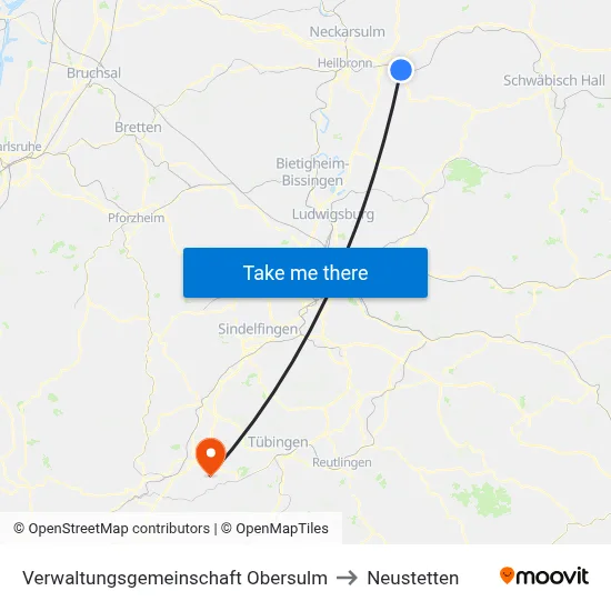 Verwaltungsgemeinschaft Obersulm to Neustetten map