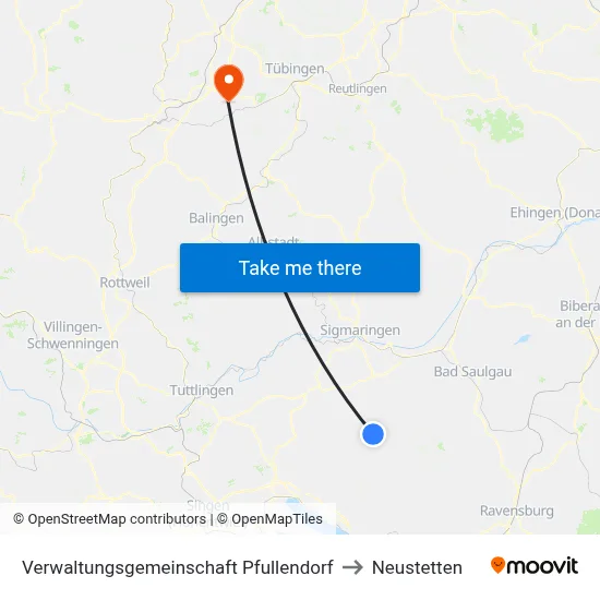 Verwaltungsgemeinschaft Pfullendorf to Neustetten map