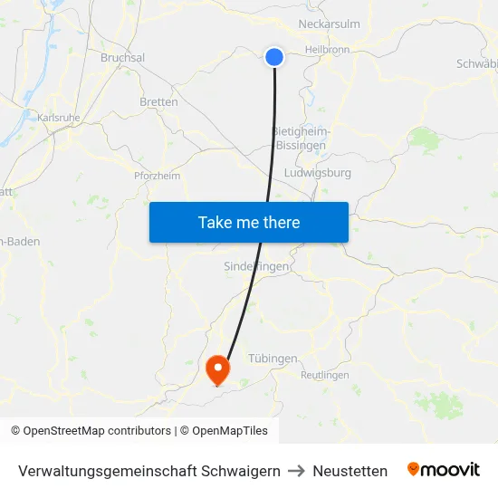 Verwaltungsgemeinschaft Schwaigern to Neustetten map