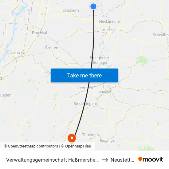 Verwaltungsgemeinschaft Haßmersheim to Neustetten map