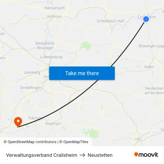 Verwaltungsverband Crailsheim to Neustetten map