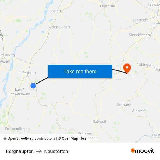 Berghaupten to Neustetten map