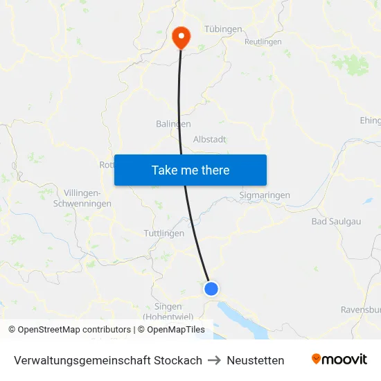 Verwaltungsgemeinschaft Stockach to Neustetten map
