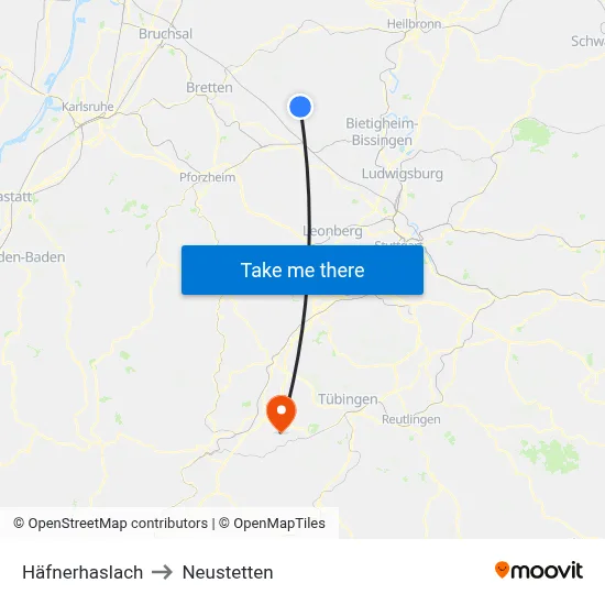 Häfnerhaslach to Neustetten map