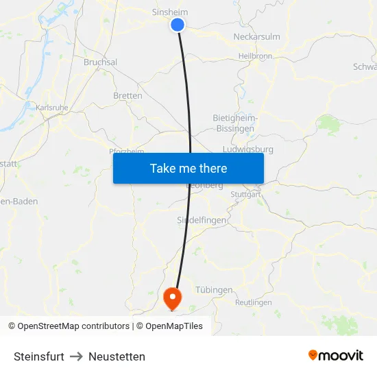 Steinsfurt to Neustetten map