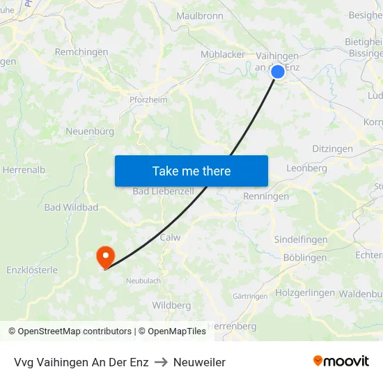 Vvg Vaihingen An Der Enz to Neuweiler map