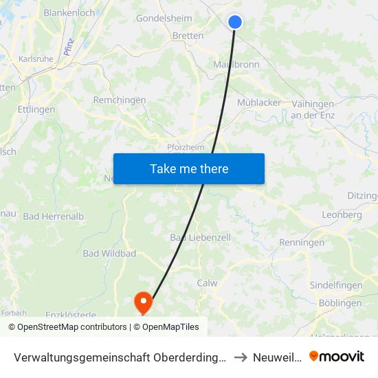 Verwaltungsgemeinschaft Oberderdingen to Neuweiler map