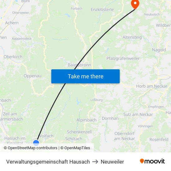 Verwaltungsgemeinschaft Hausach to Neuweiler map