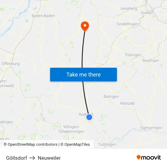 Göllsdorf to Neuweiler map