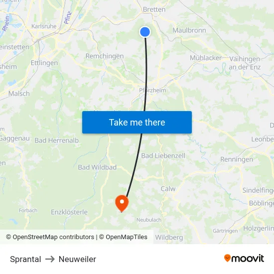 Sprantal to Neuweiler map