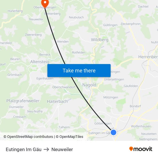 Eutingen Im Gäu to Neuweiler map