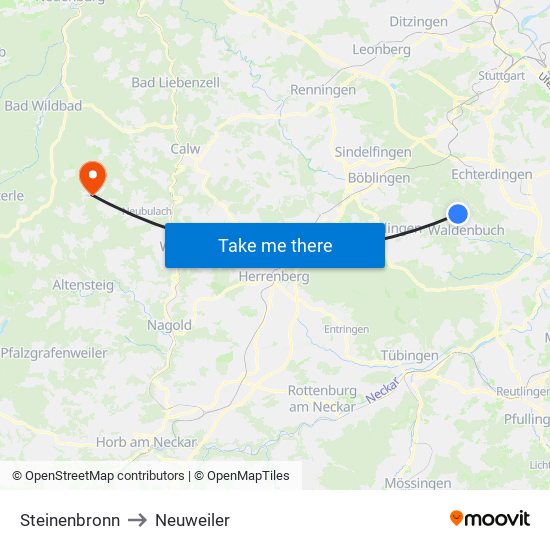 Steinenbronn to Neuweiler map