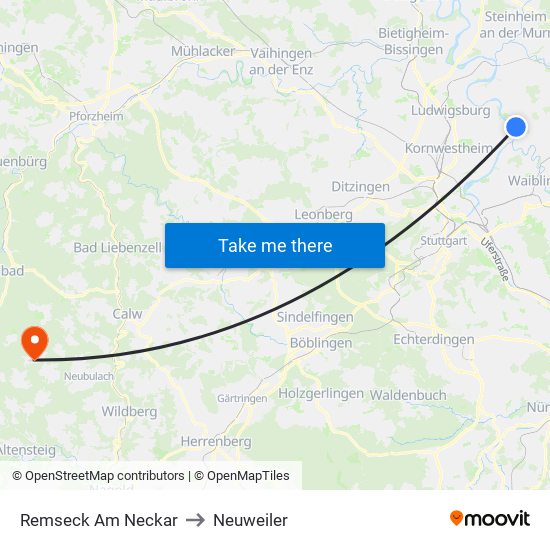 Remseck Am Neckar to Neuweiler map