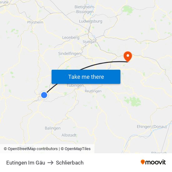 Eutingen Im Gäu to Schlierbach map