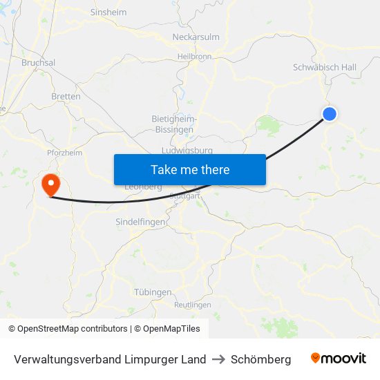 Verwaltungsverband Limpurger Land to Schömberg map