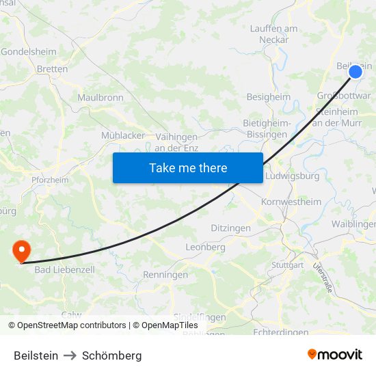 Beilstein to Schömberg map