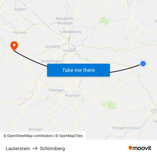 Lauterstein to Schömberg map