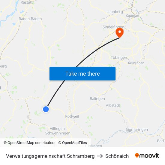 Verwaltungsgemeinschaft Schramberg to Schönaich map