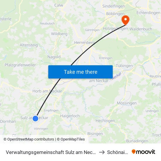 Verwaltungsgemeinschaft Sulz am Neckar to Schönaich map