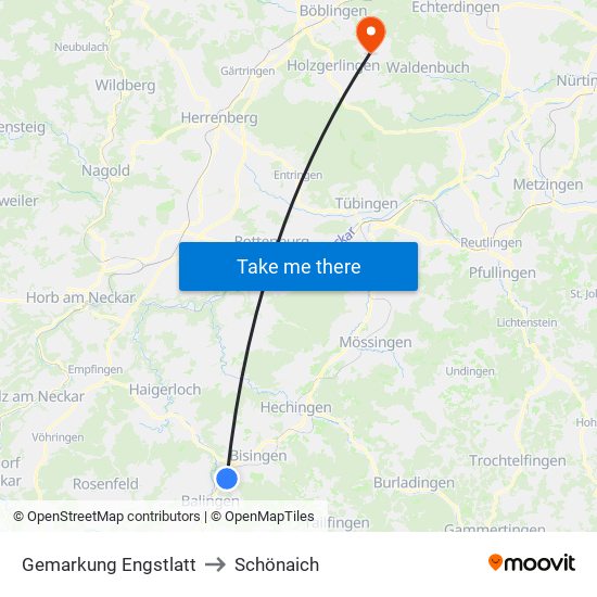 Gemarkung Engstlatt to Schönaich map