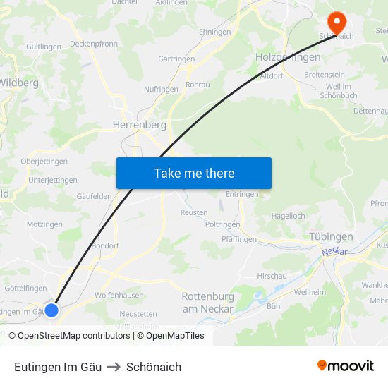 Eutingen Im Gäu to Schönaich map