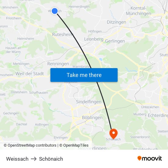 Weissach to Schönaich map