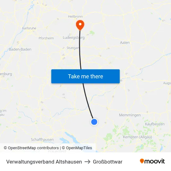 Verwaltungsverband Altshausen to Großbottwar map