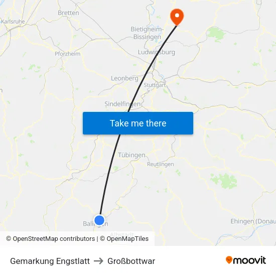 Gemarkung Engstlatt to Großbottwar map