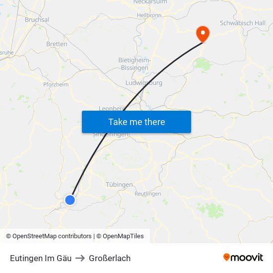 Eutingen Im Gäu to Großerlach map