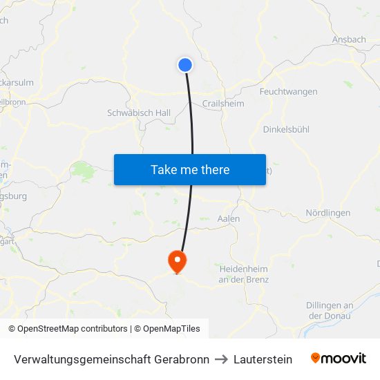 Verwaltungsgemeinschaft Gerabronn to Lauterstein map