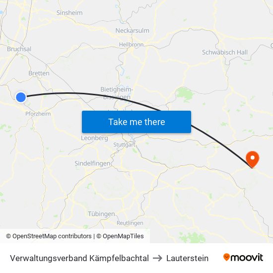 Verwaltungsverband Kämpfelbachtal to Lauterstein map