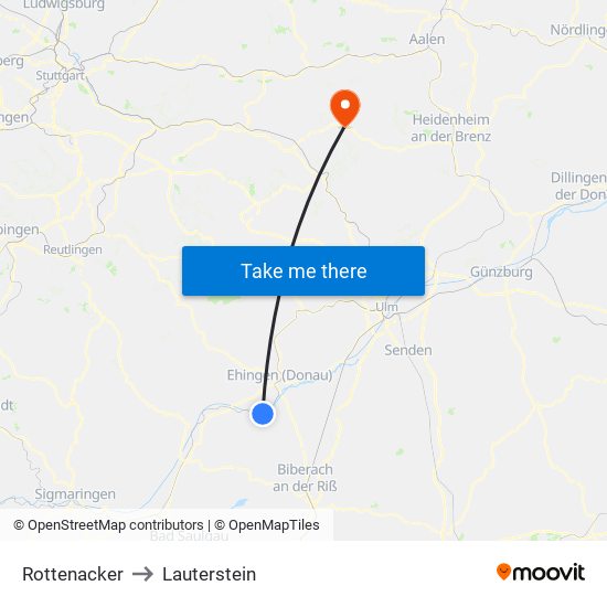 Rottenacker to Lauterstein map
