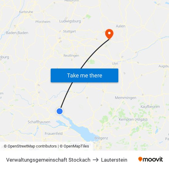 Verwaltungsgemeinschaft Stockach to Lauterstein map