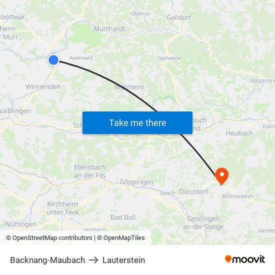 Backnang-Maubach to Lauterstein map