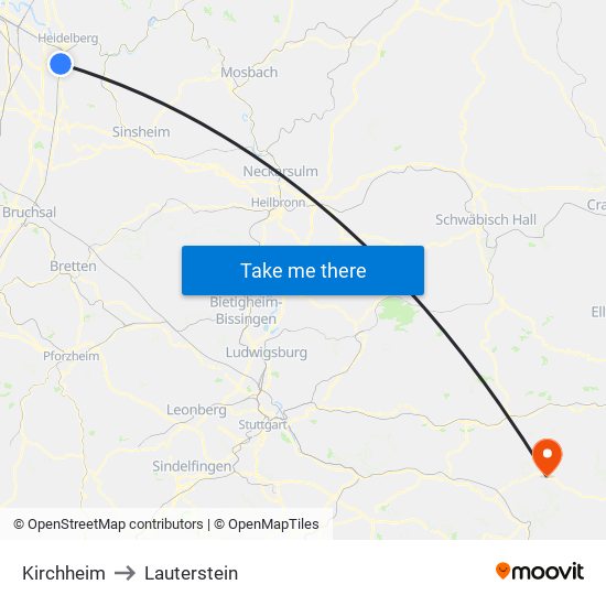 Kirchheim to Lauterstein map