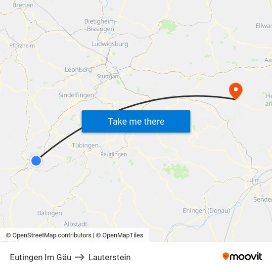 Eutingen Im Gäu to Lauterstein map