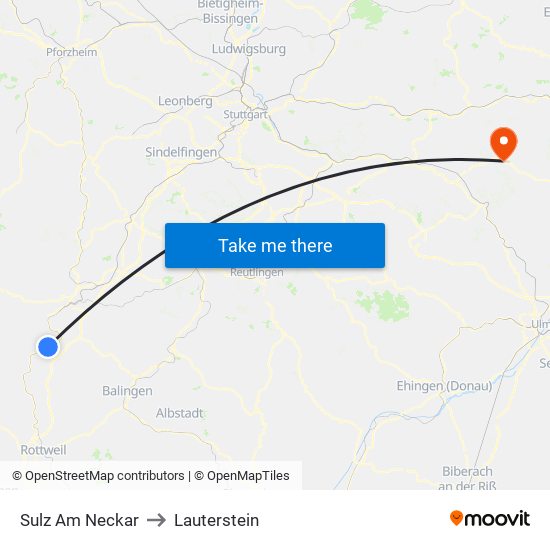 Sulz Am Neckar to Lauterstein map