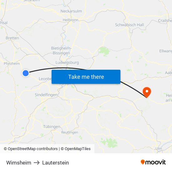 Wimsheim to Lauterstein map